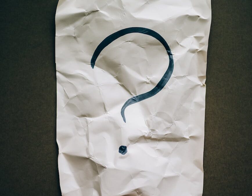 question mark on crumpled paper